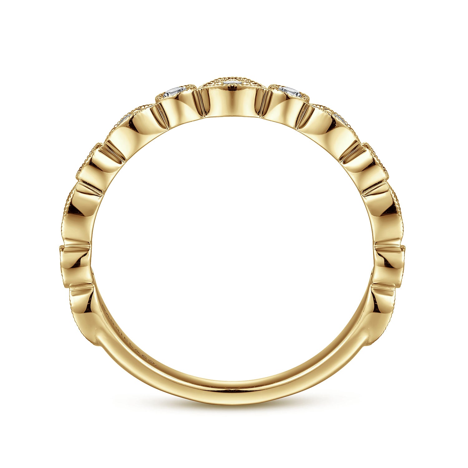 Gabriel & Co. Vintage Inspired Marquise and Round Station Diamond Anniversary Band