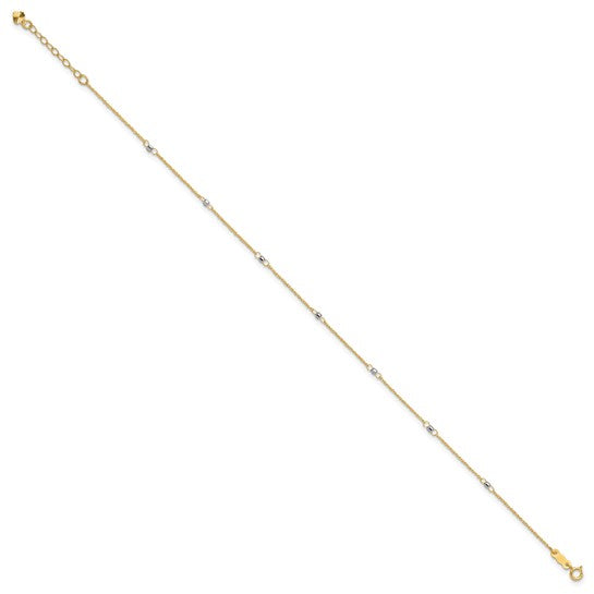 Two-Tone Ropa Chain Anklet with Mirror Beads