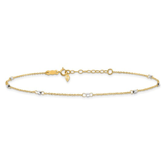 Two-Tone Ropa Chain Anklet with Mirror Beads