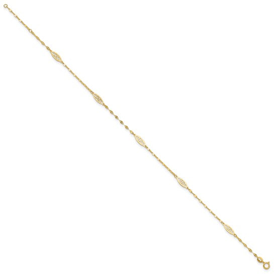Fancy Filigree Link 5-Station Anklet