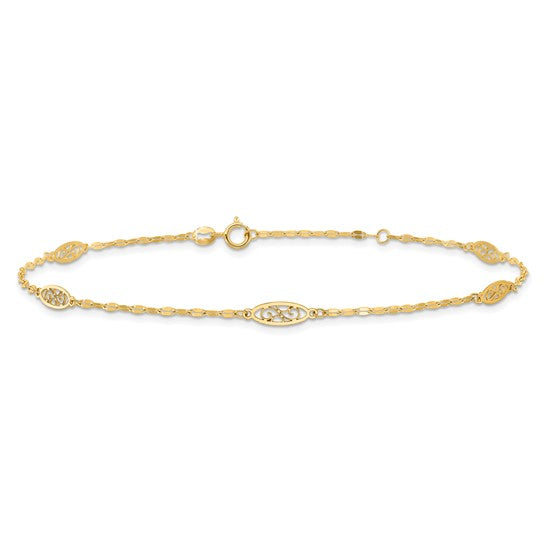 Fancy Filigree Link 5-Station Anklet