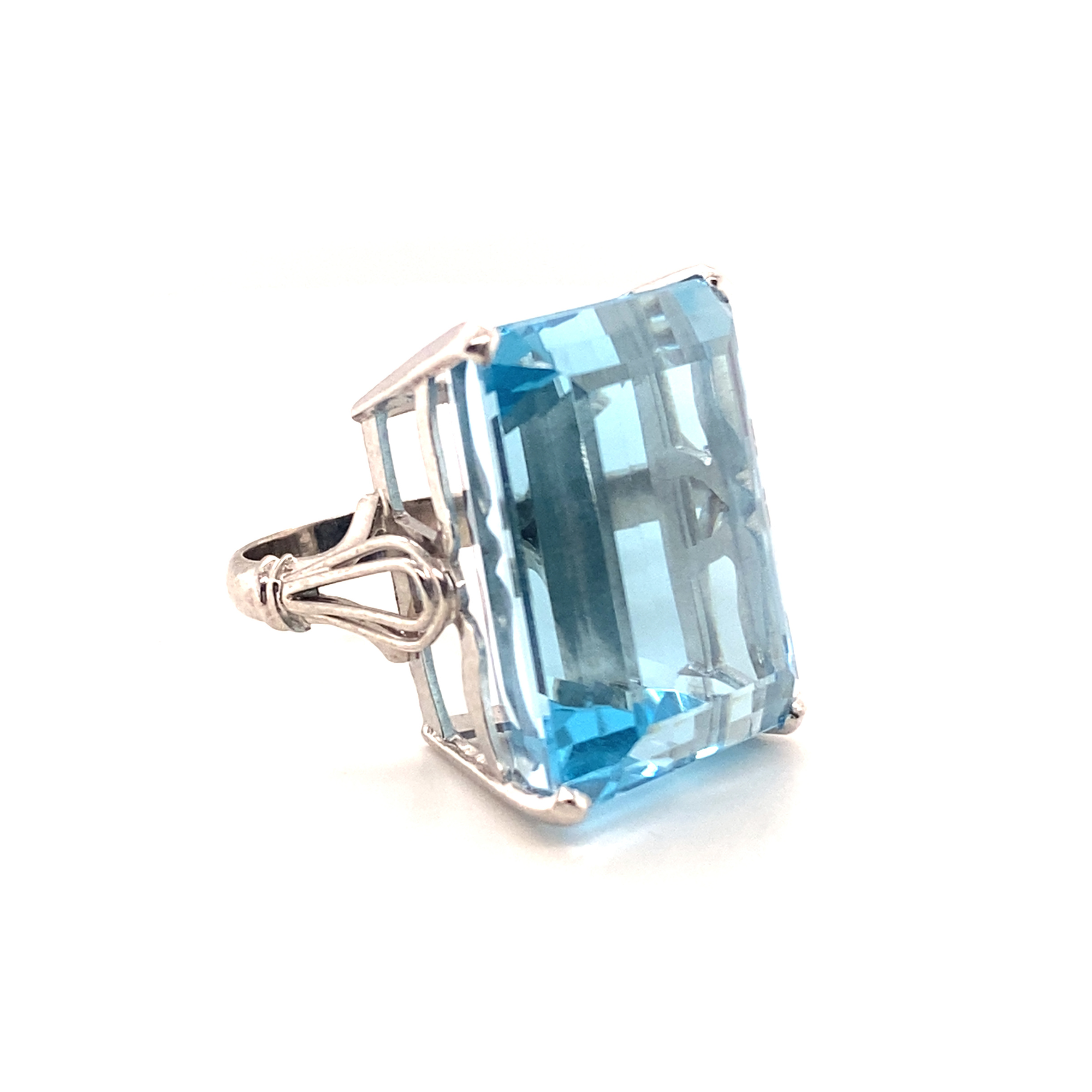 60 Carat Blue Topaz Ring