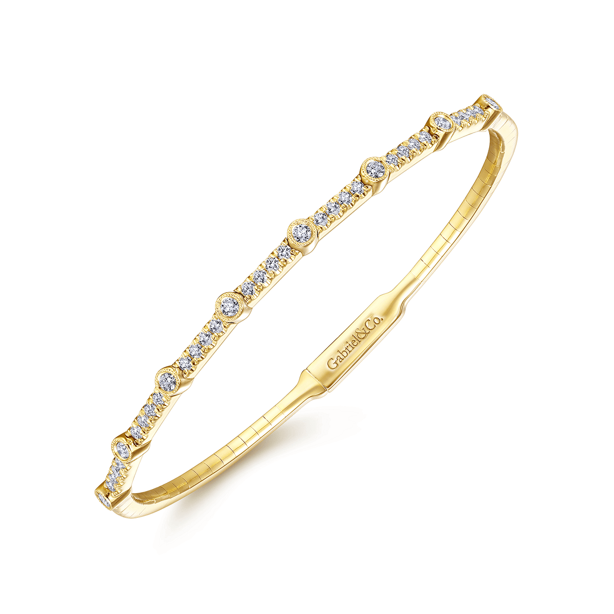 Gabriel & Co. Bezel Station Diamond Bangle