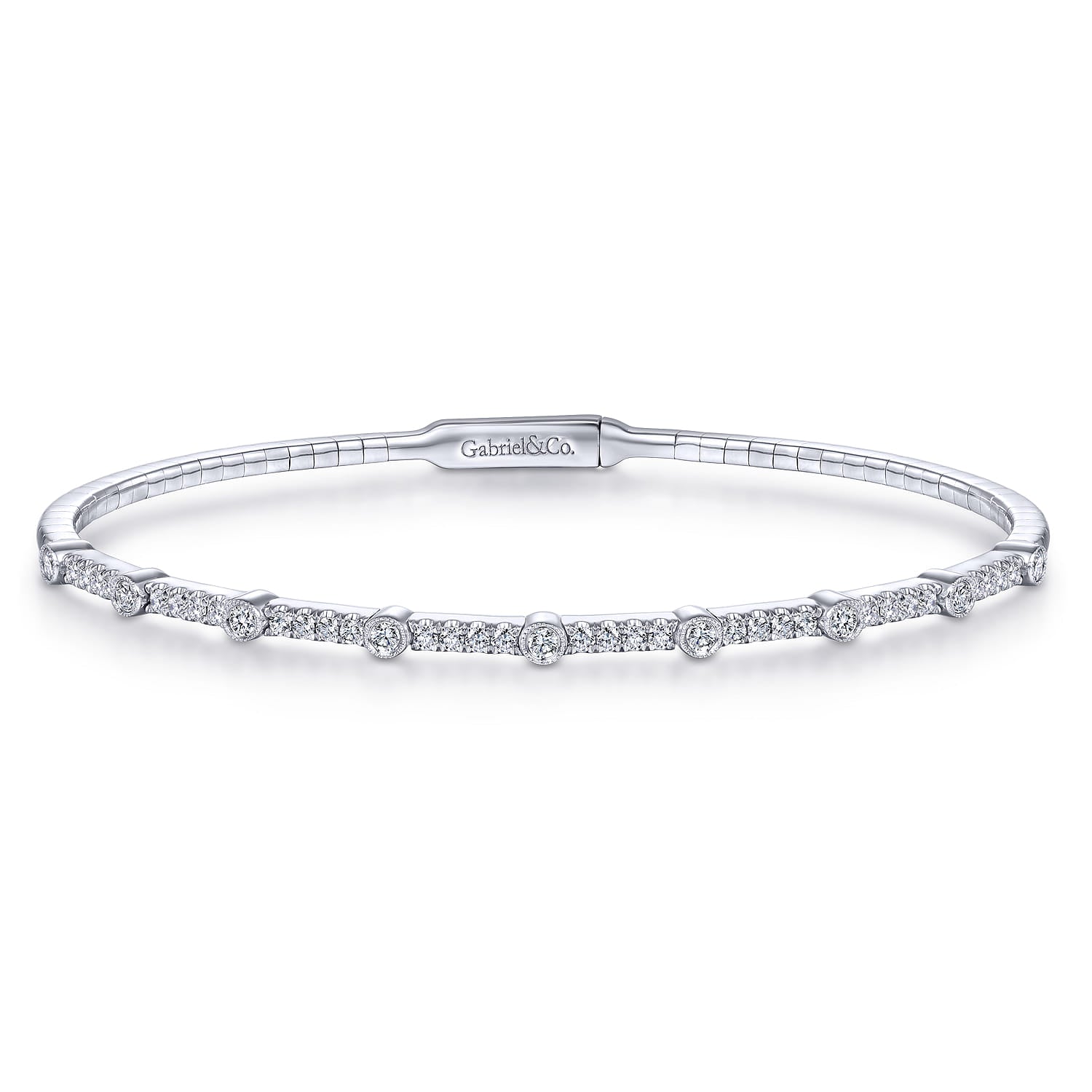 Gabriel & Co. Bezel Station Diamond Bangle