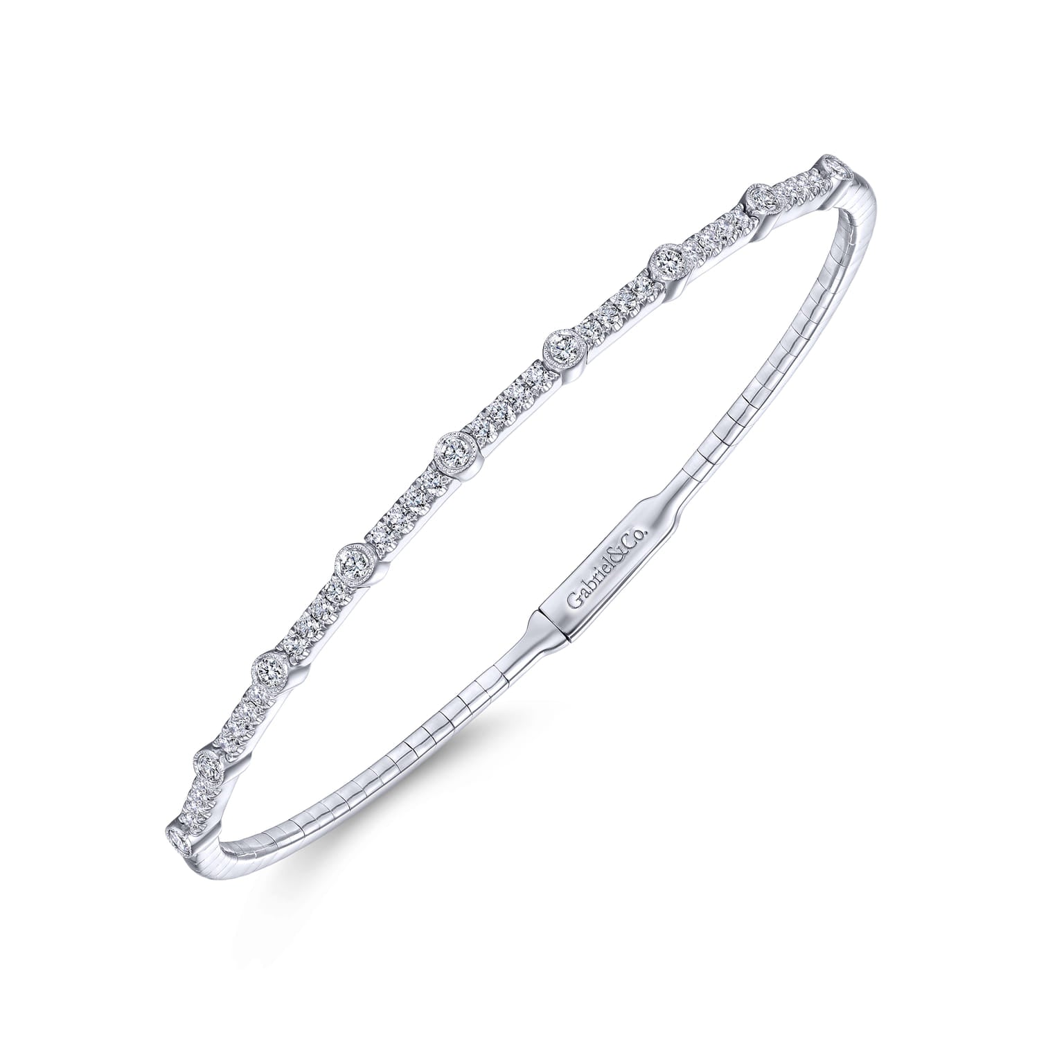 Gabriel & Co. Bezel Station Diamond Bangle