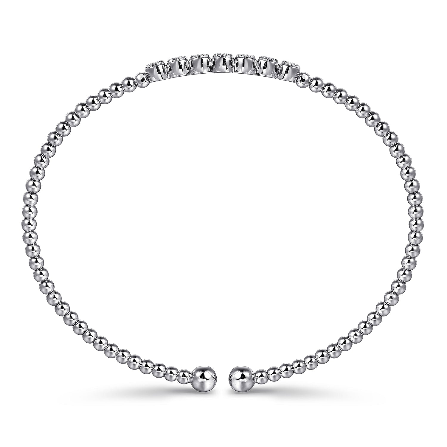 Gabriel & Co. Bujukan Bead & Diamond Cluster Bangle Bracelet