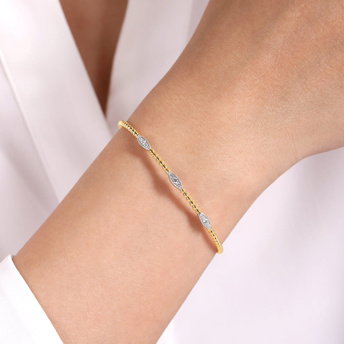 Gabriel & Co. Bujukan Diamond Marquise Stations Bangle