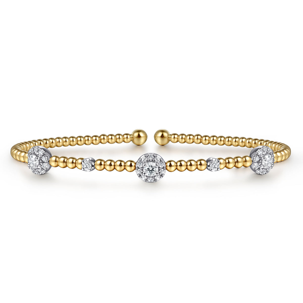 Gabriel & Co. Bujukan Diamond Cluster Stations Bangle