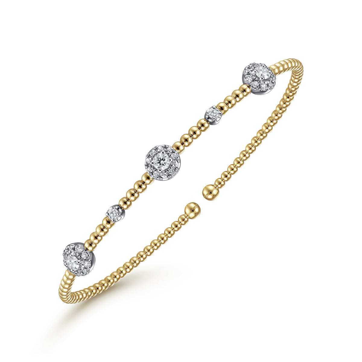 Gabriel & Co. Bujukan Diamond Cluster Stations Bangle
