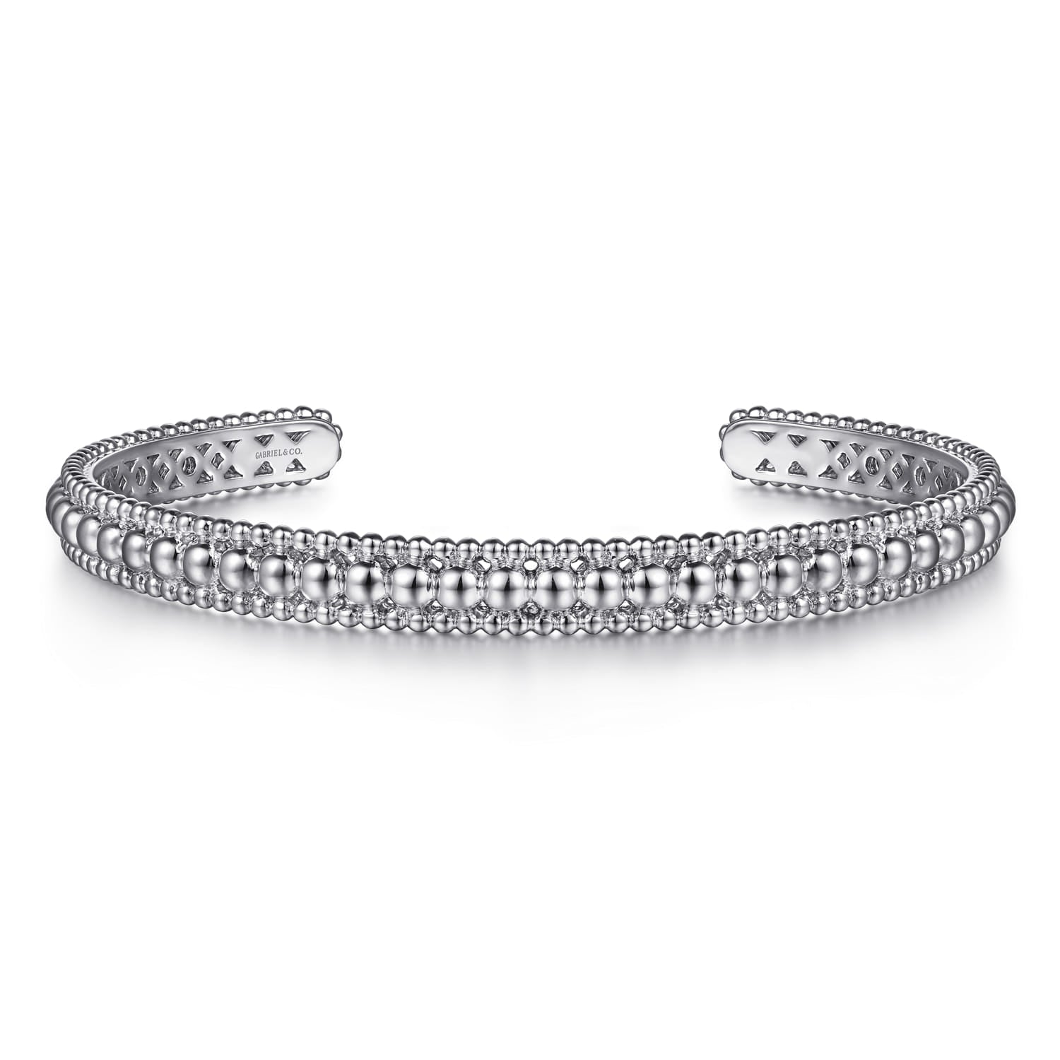 Gabriel & Co. Sterling Silver Bujukan Beaded Open Bangle
