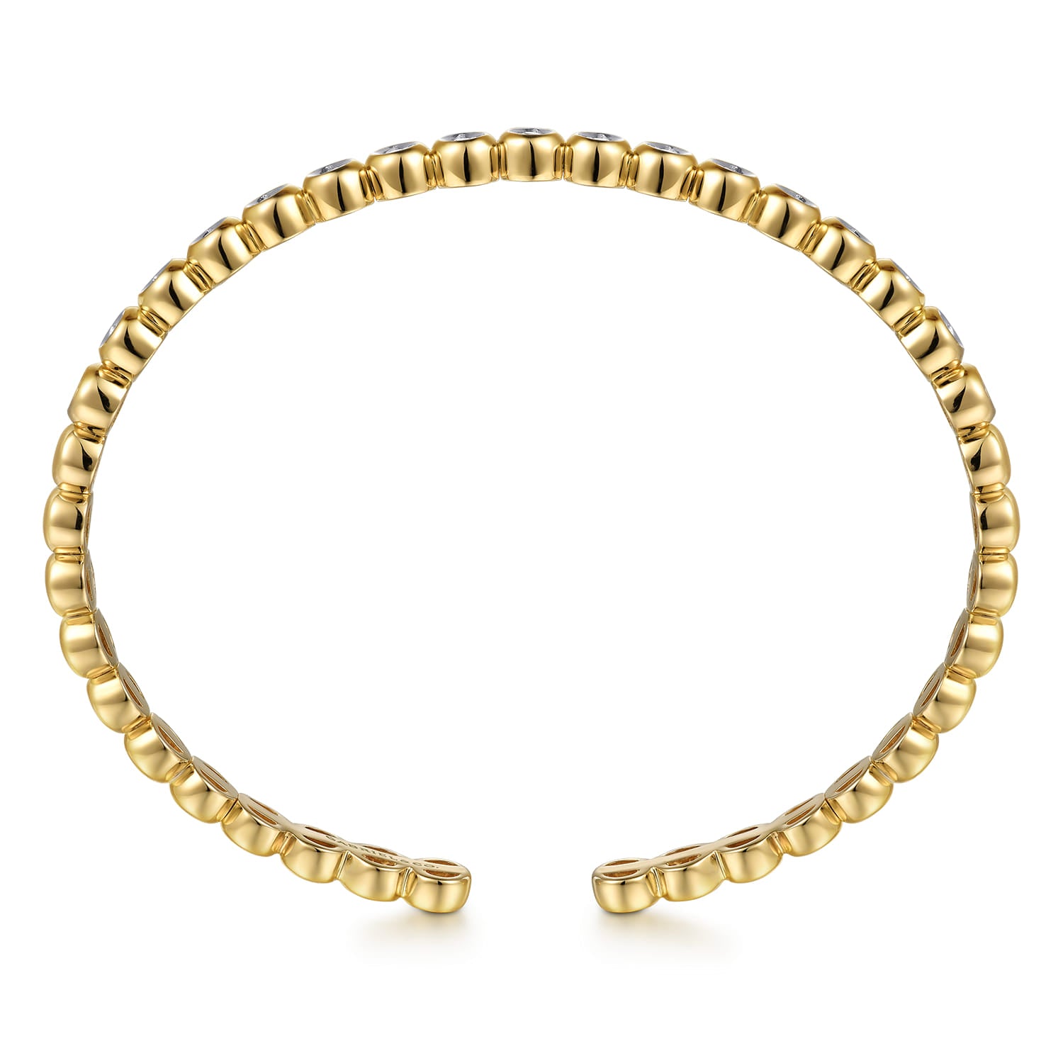 Gabriel & Co. Bezel-Set Diamond Station Open Bangle