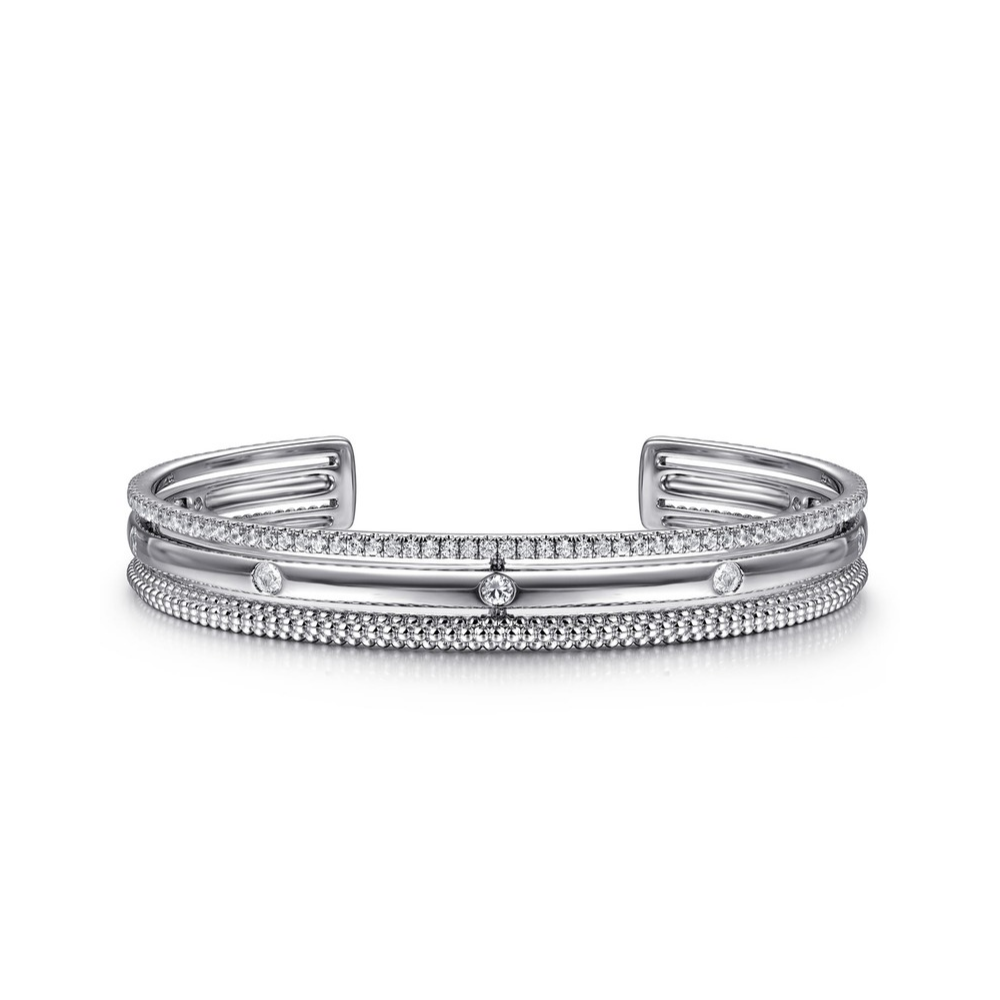 Gabriel & Co. Bujukan White Sapphire Multi Row Cuff