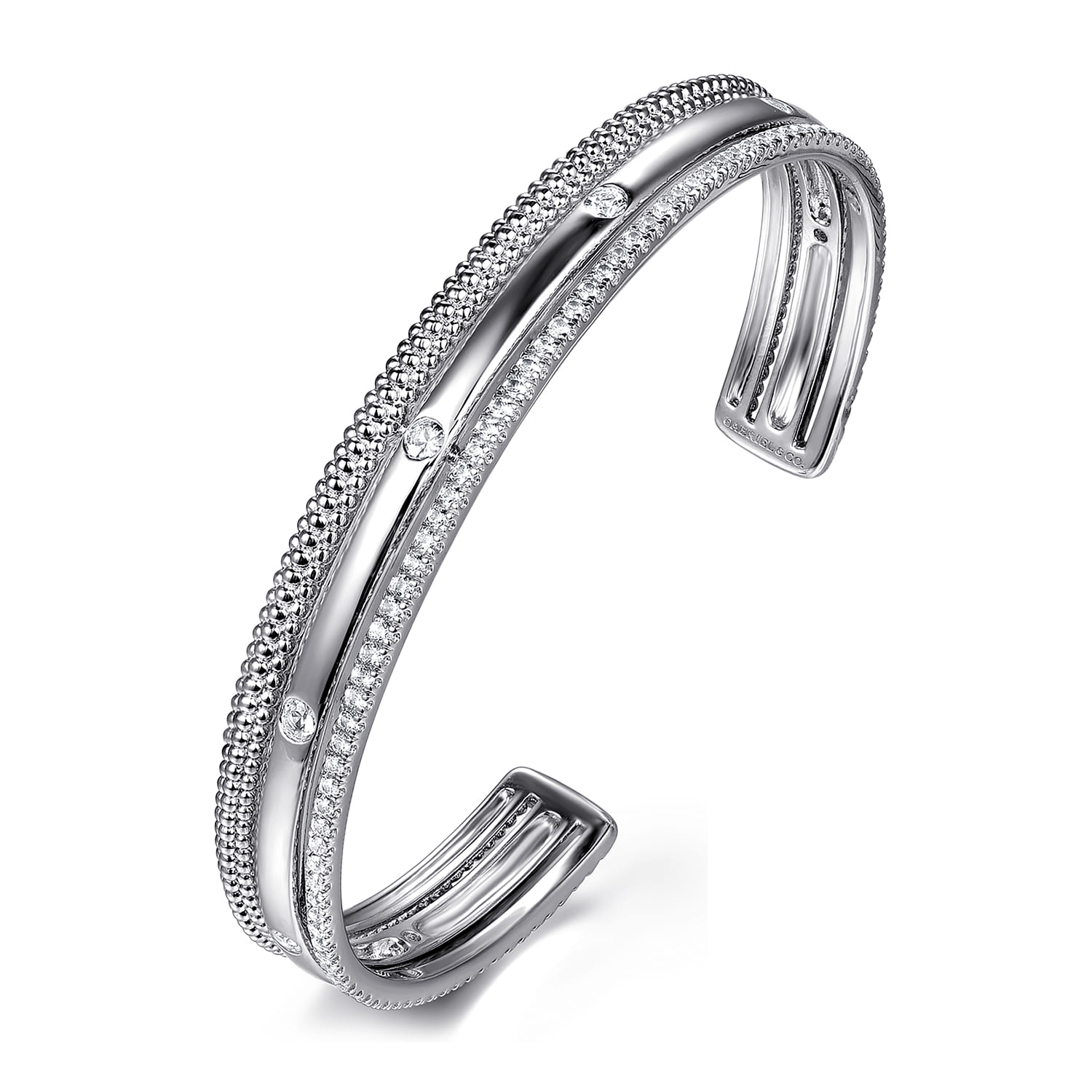 Gabriel & Co. Bujukan White Sapphire Multi Row Cuff