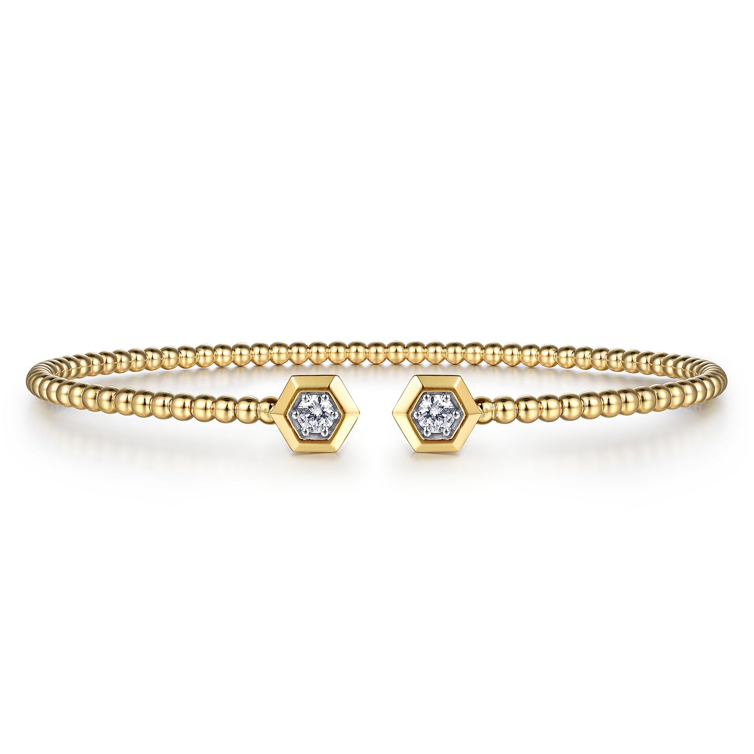 Gabriel & Co. Bujukan Beads and Diamond Split Bangle Bracelet