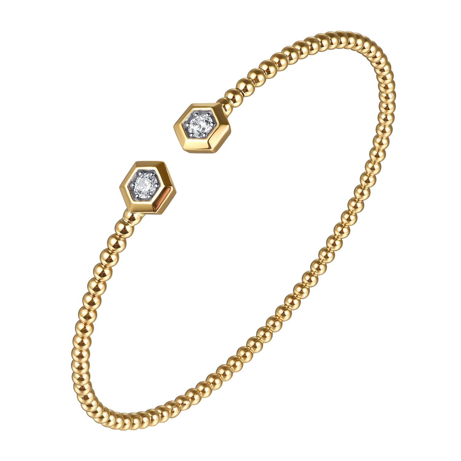 Gabriel & Co. Bujukan Beads and Diamond Split Bangle Bracelet