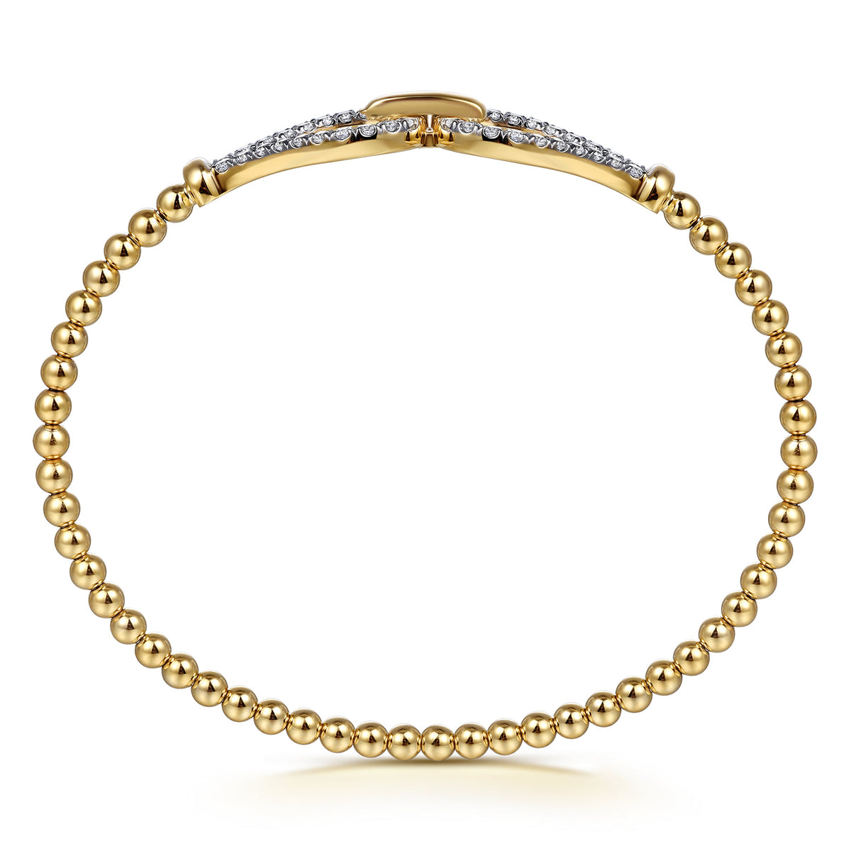 Gabriel & Co. Beaded Diamond Closed Stirrup Bangle Bracelet