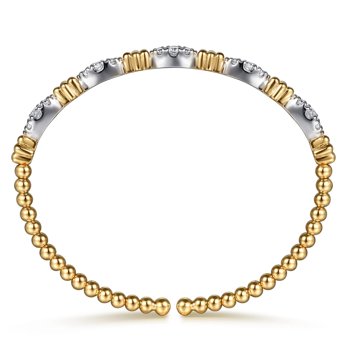 Gabriel & Co. Bujukan Clover and Diamond Station Split Bangle Bracelet
