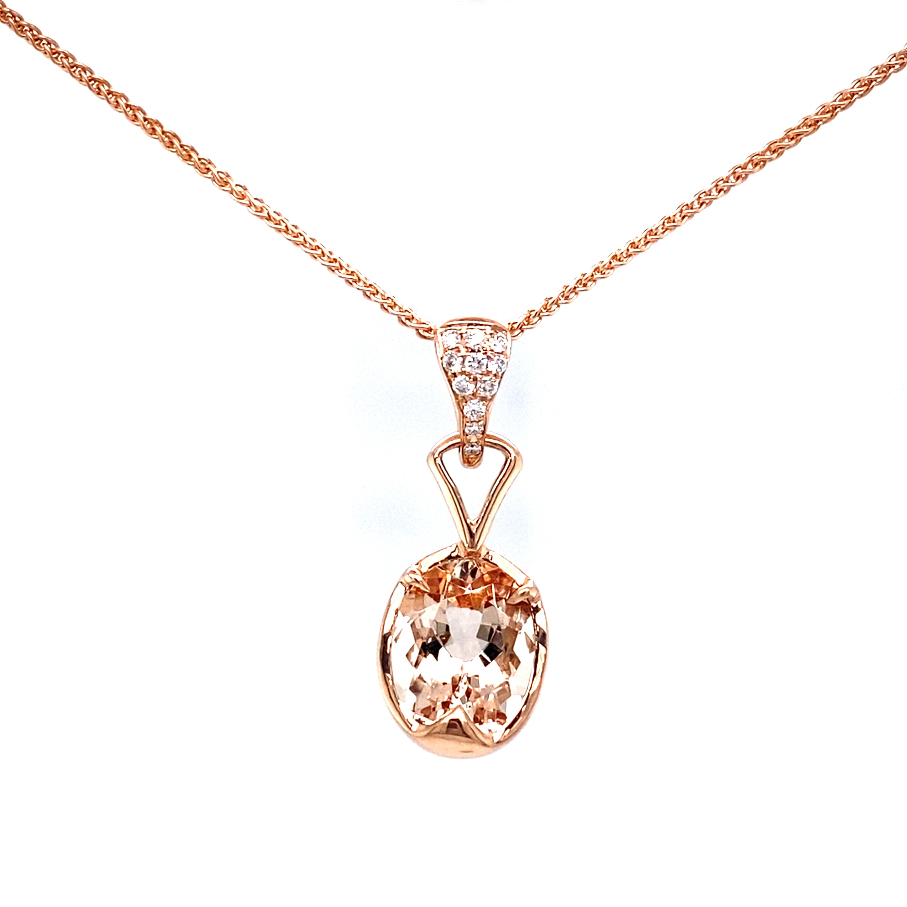 Morganite & Diamond Pendant
