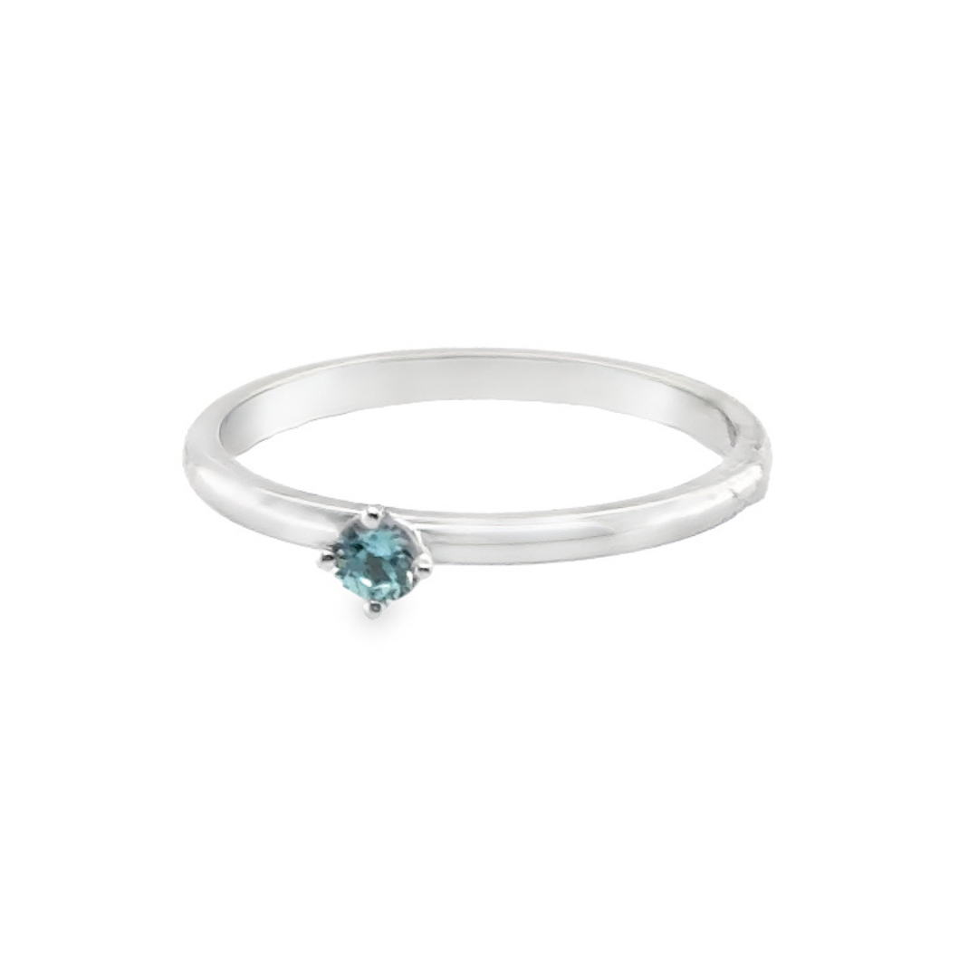 Koser Jewelers Signature Blue Topaz Birthstone Stacking Ring