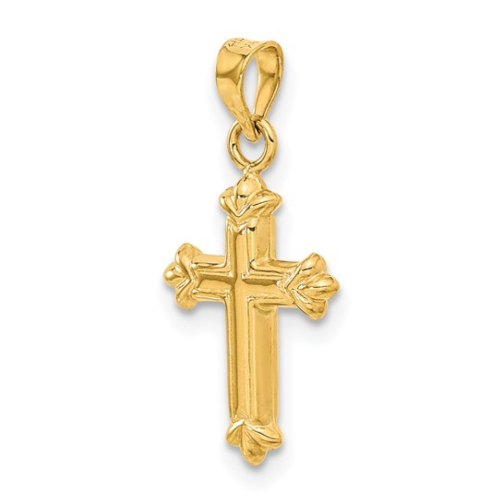 Fleur de Lis Hollow Cross Pendant Charm