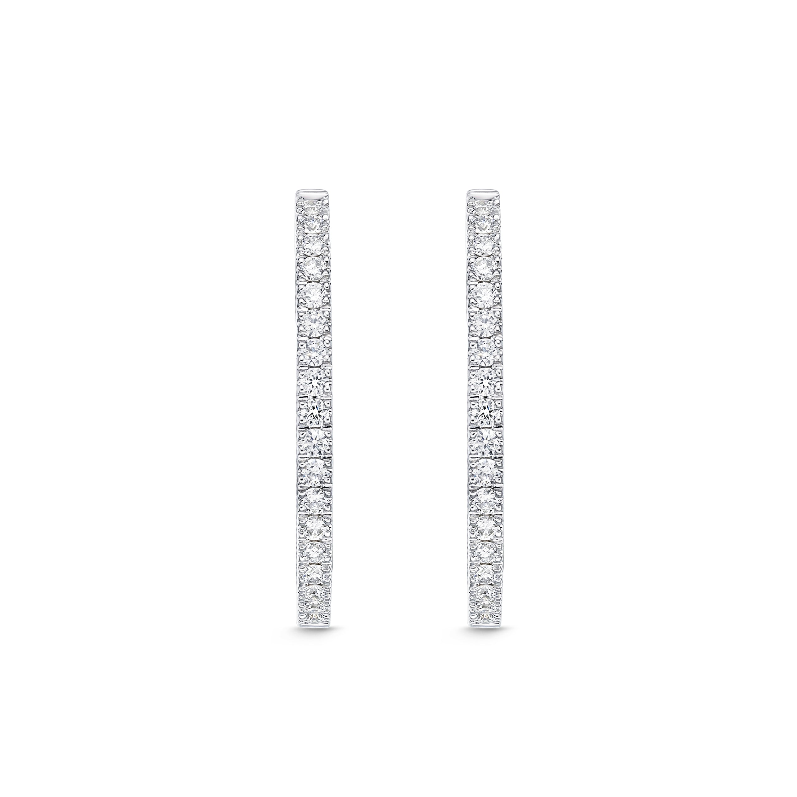 Memoire Oval Diamond Hoop Earrings