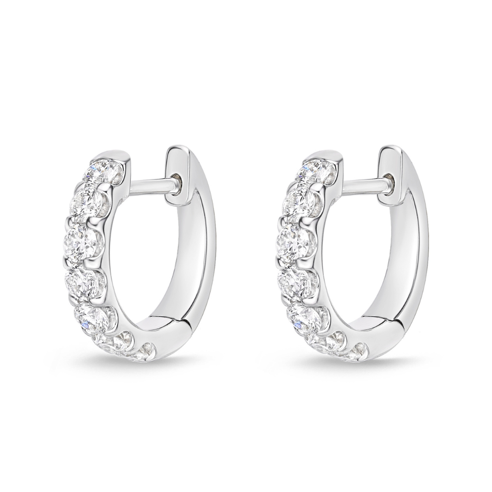 Memoire Odessa Huggie Hoop Diamond Earrings