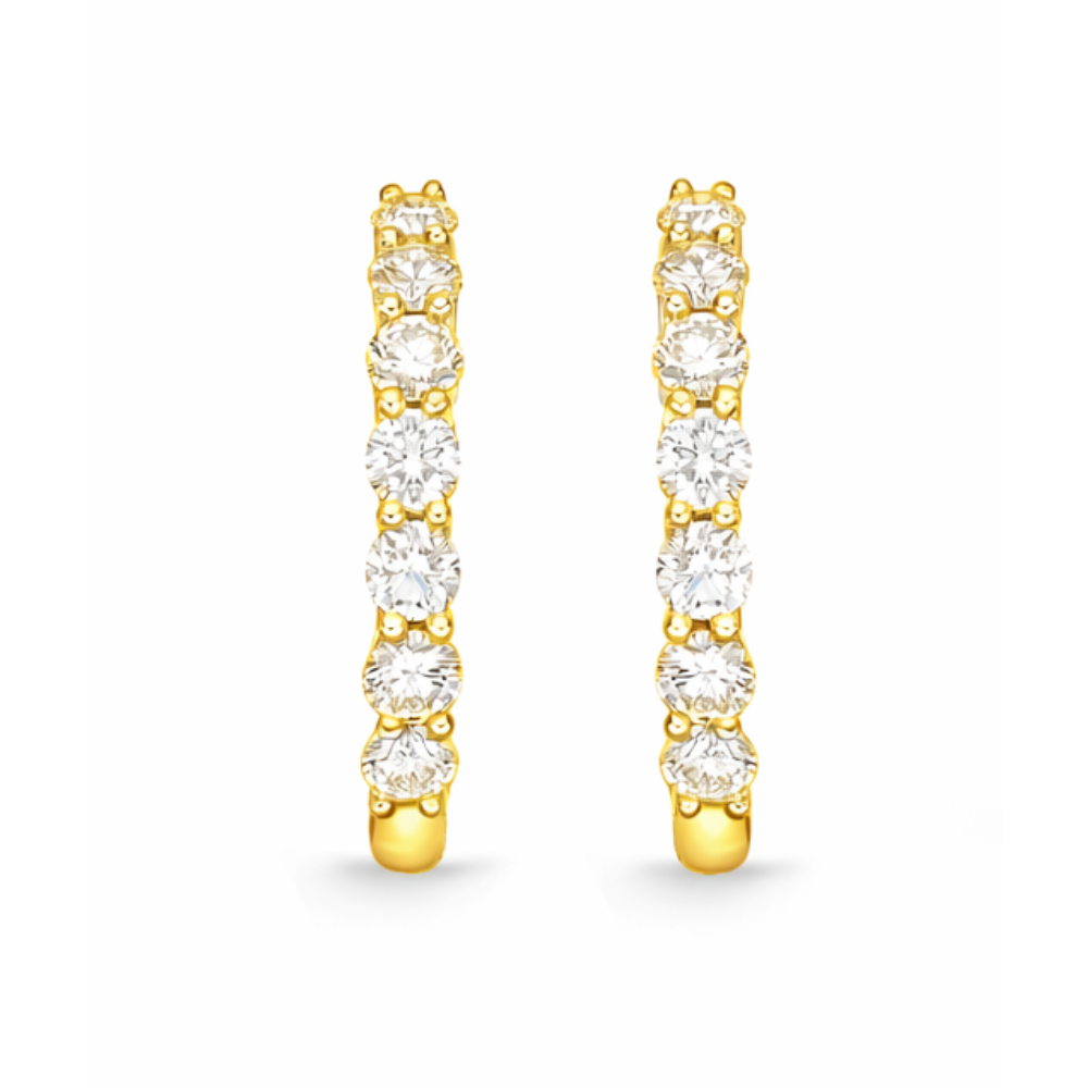 Memoire Diamond Huggie Hoop Earrings
