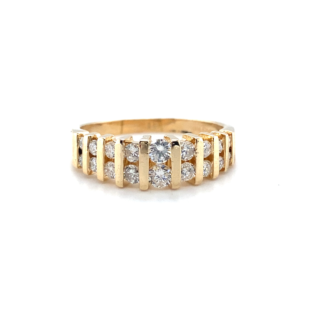 Double Row Diamond Anniversary Ring