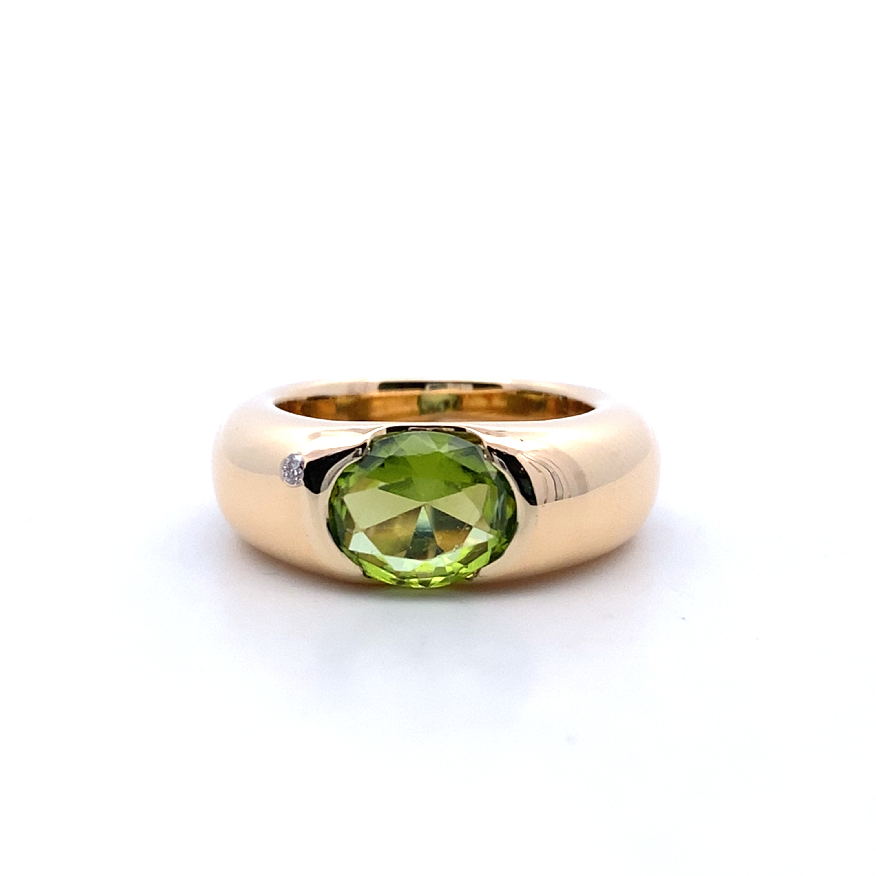 Peridot and Diamond Ring