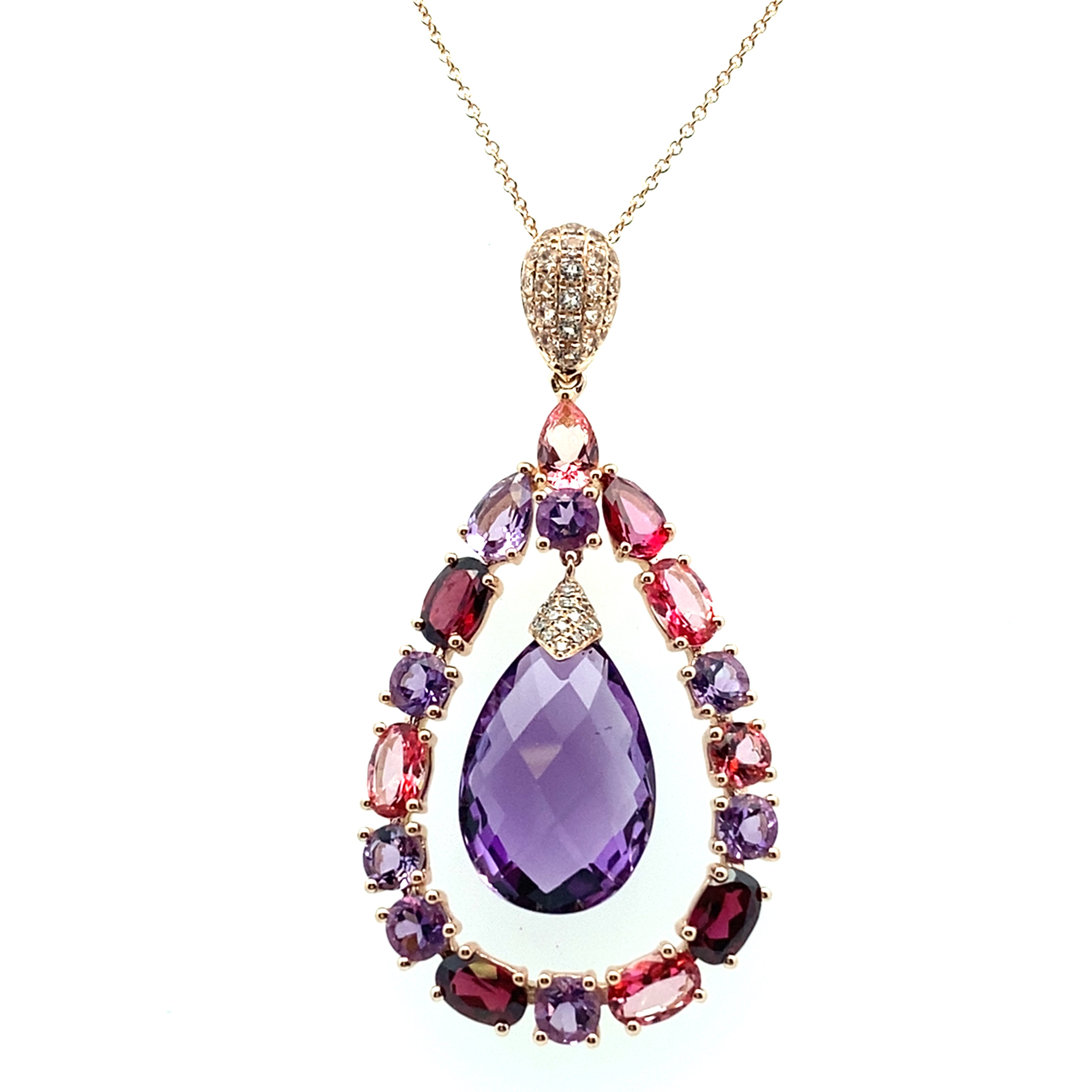 LeVian Amethyst and Mixed Gemstone Pendant