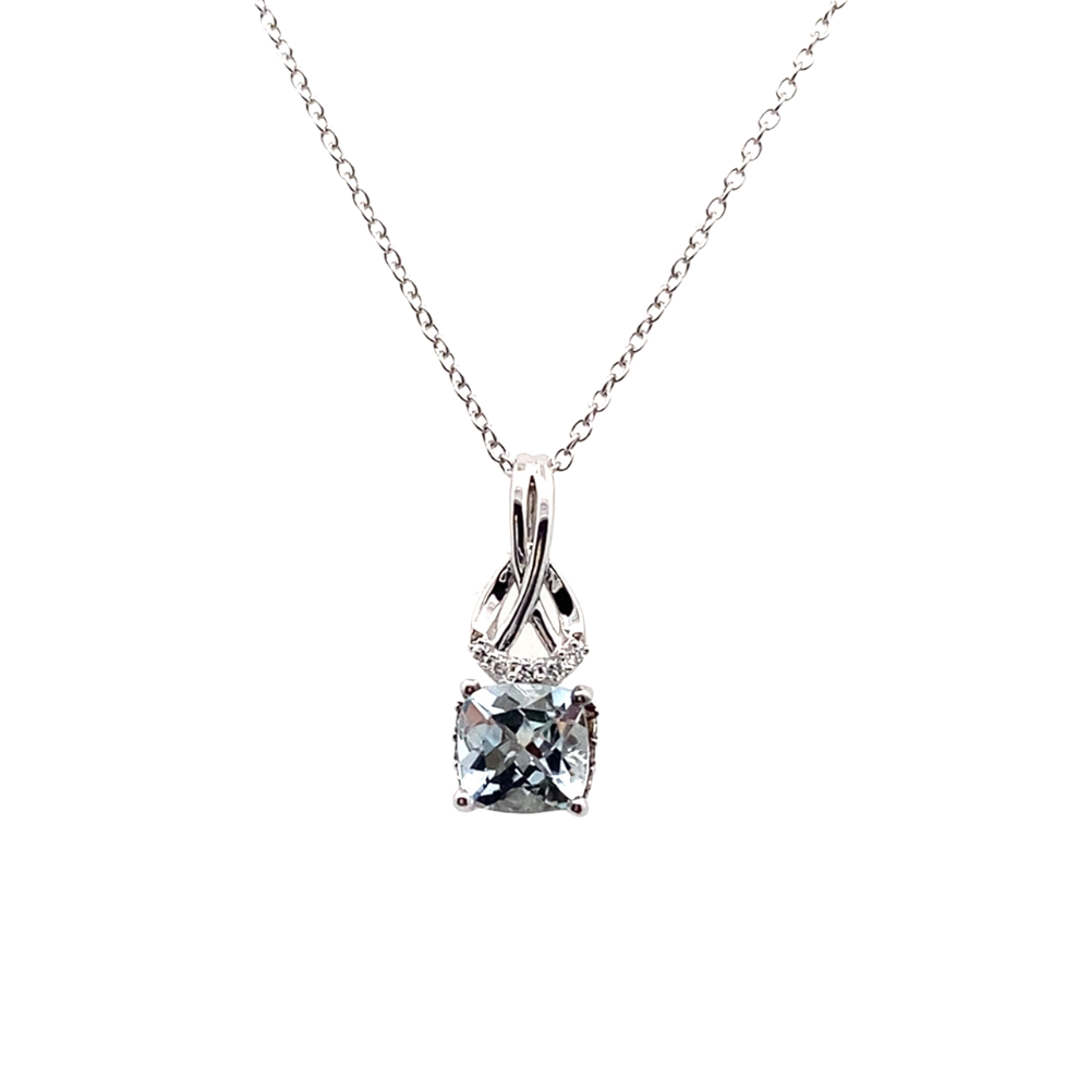LeVian Aquamarine and Diamond Pendant