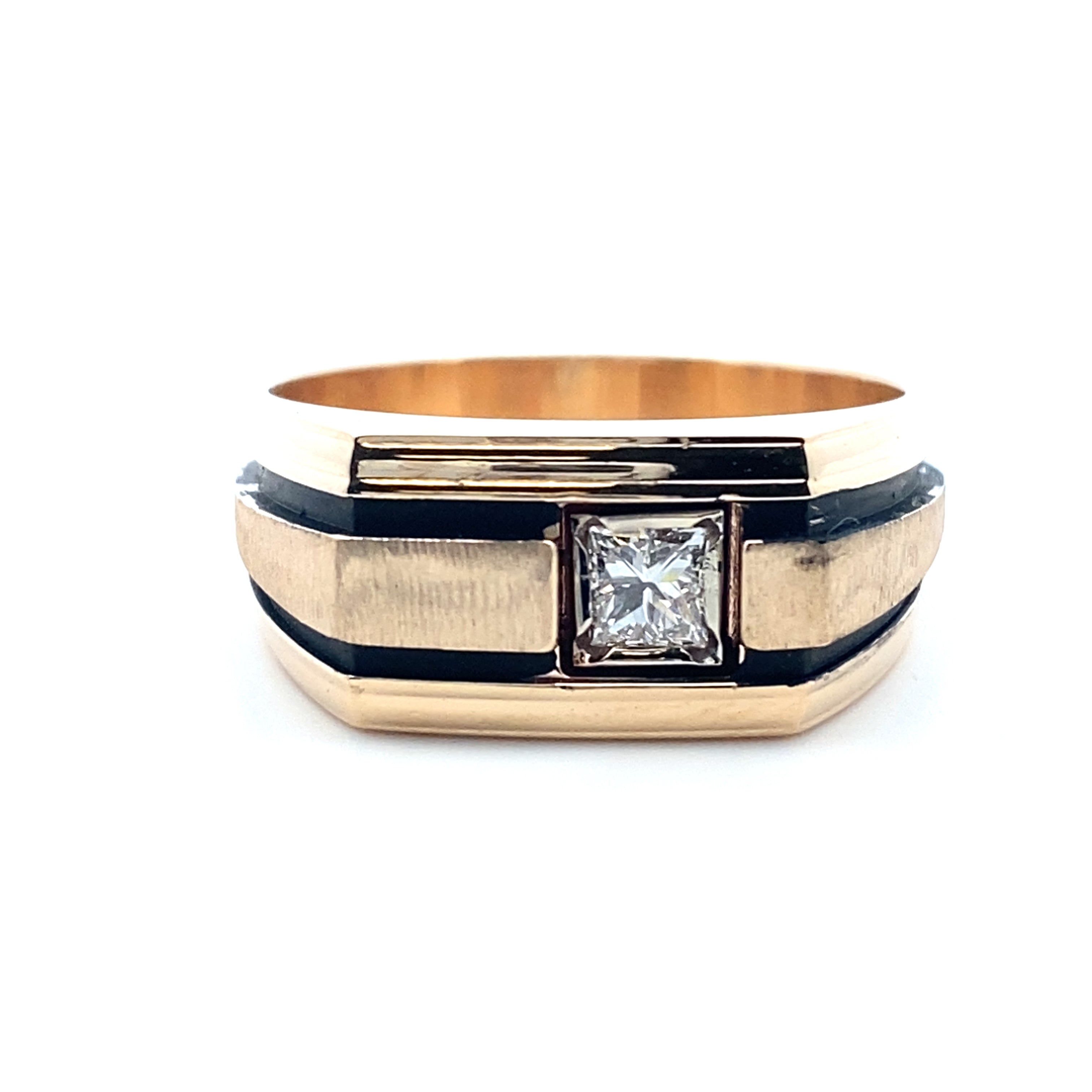 Diamond Men's Ring with Antiquing