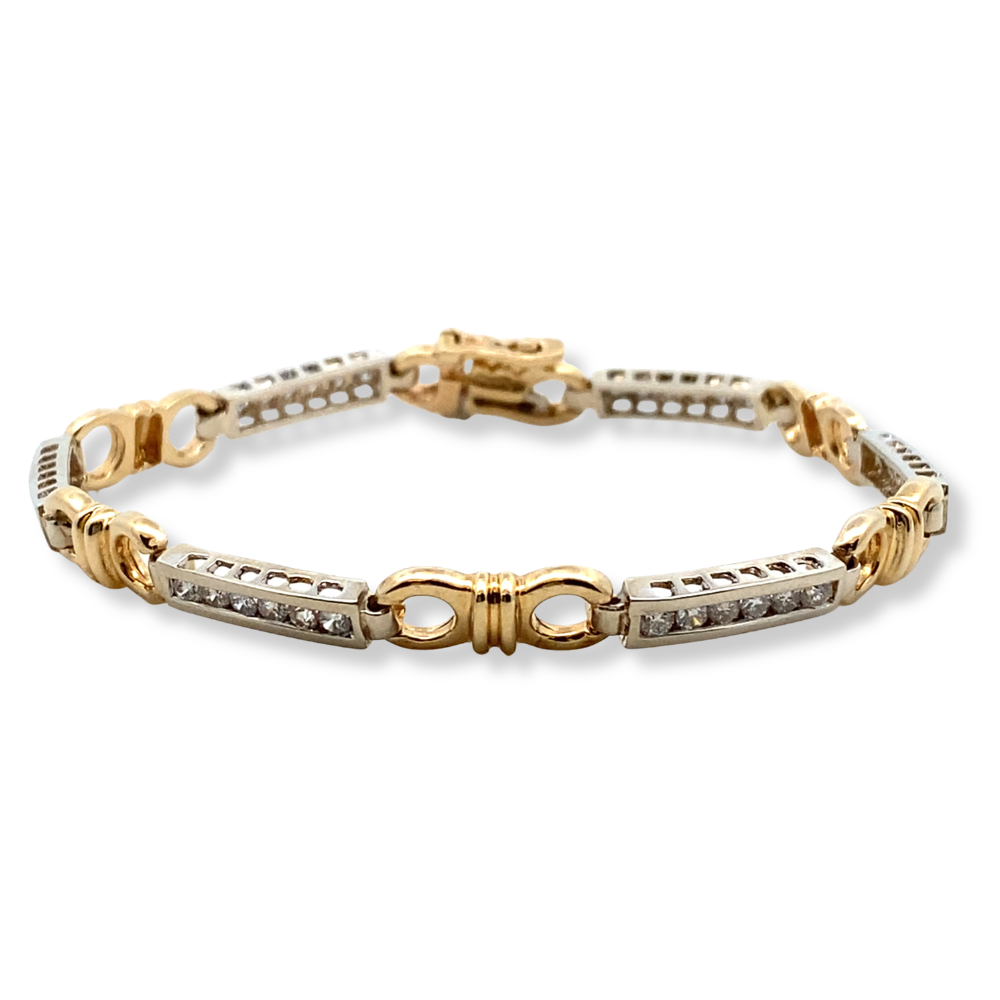 Two-Tone Diamond Tennis Bracelet