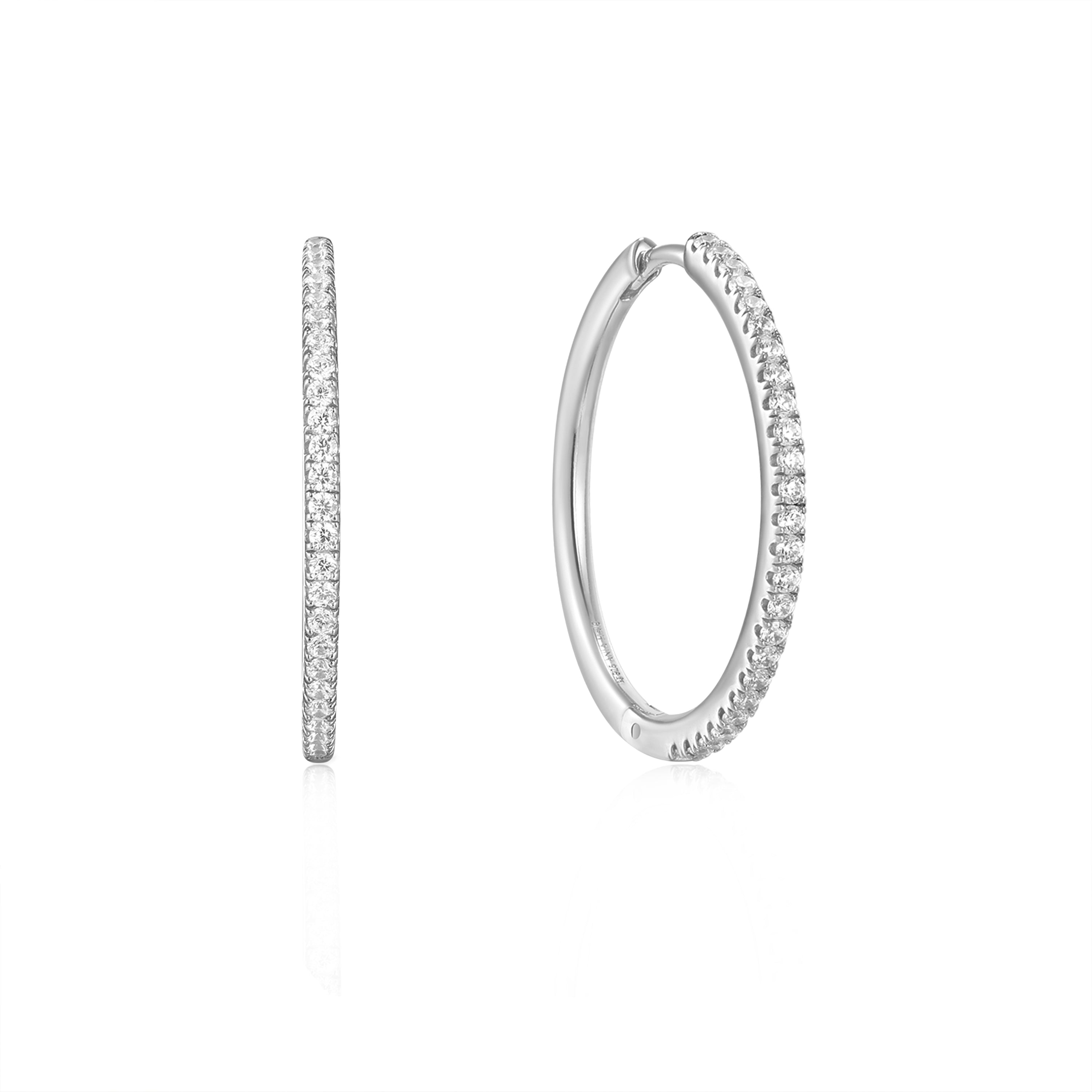 Glam Rock Cubic Zirconia Hoop Earrings