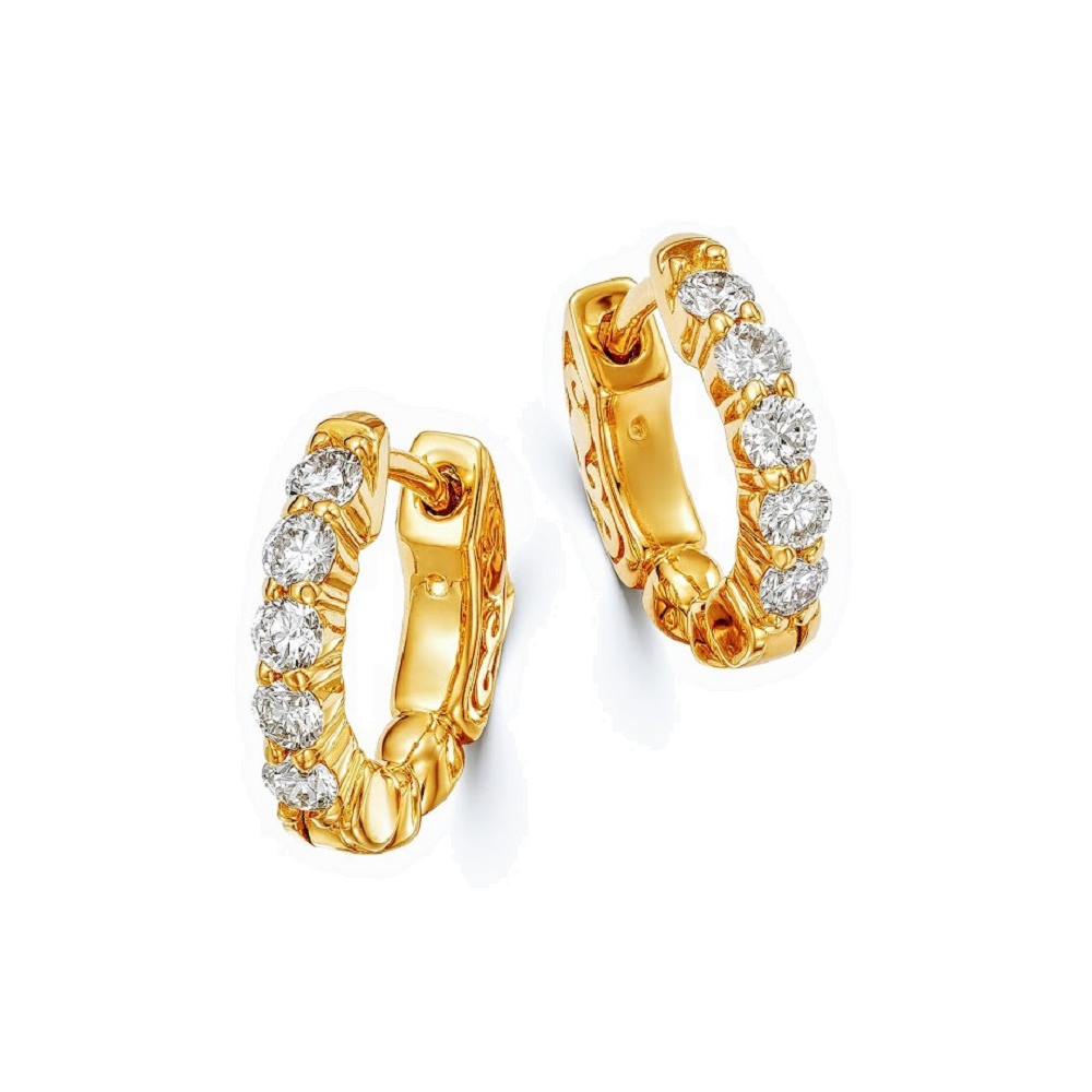 0.50 Carat Diamond Huggie Hoop Earrings