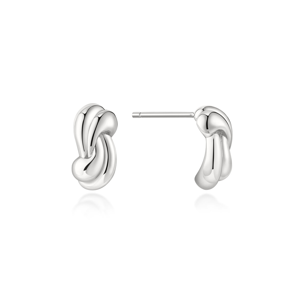 Silver Rope Twist Stud Earrings