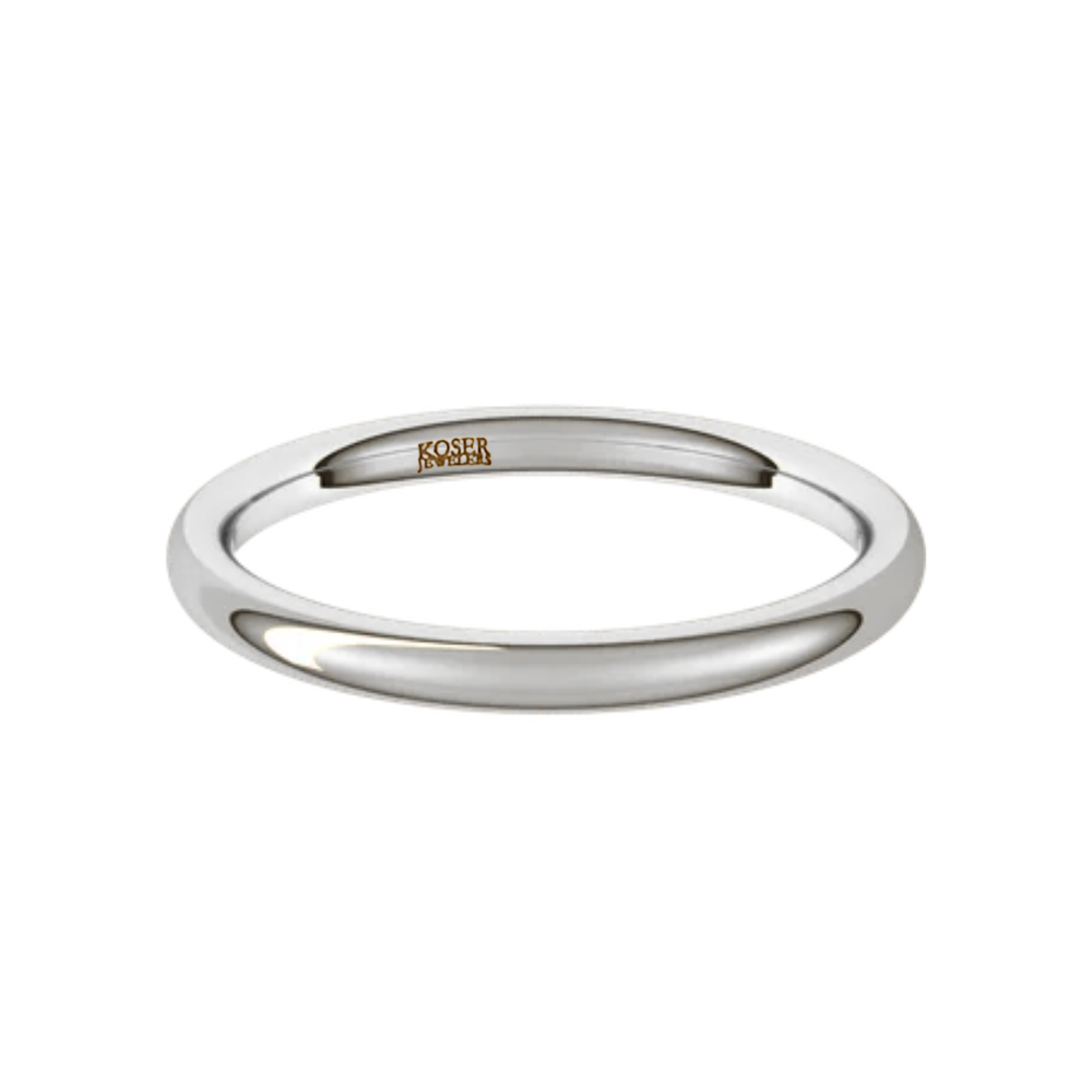Koser Jewelers Signature Collection 2mm White Gold Wedding Band