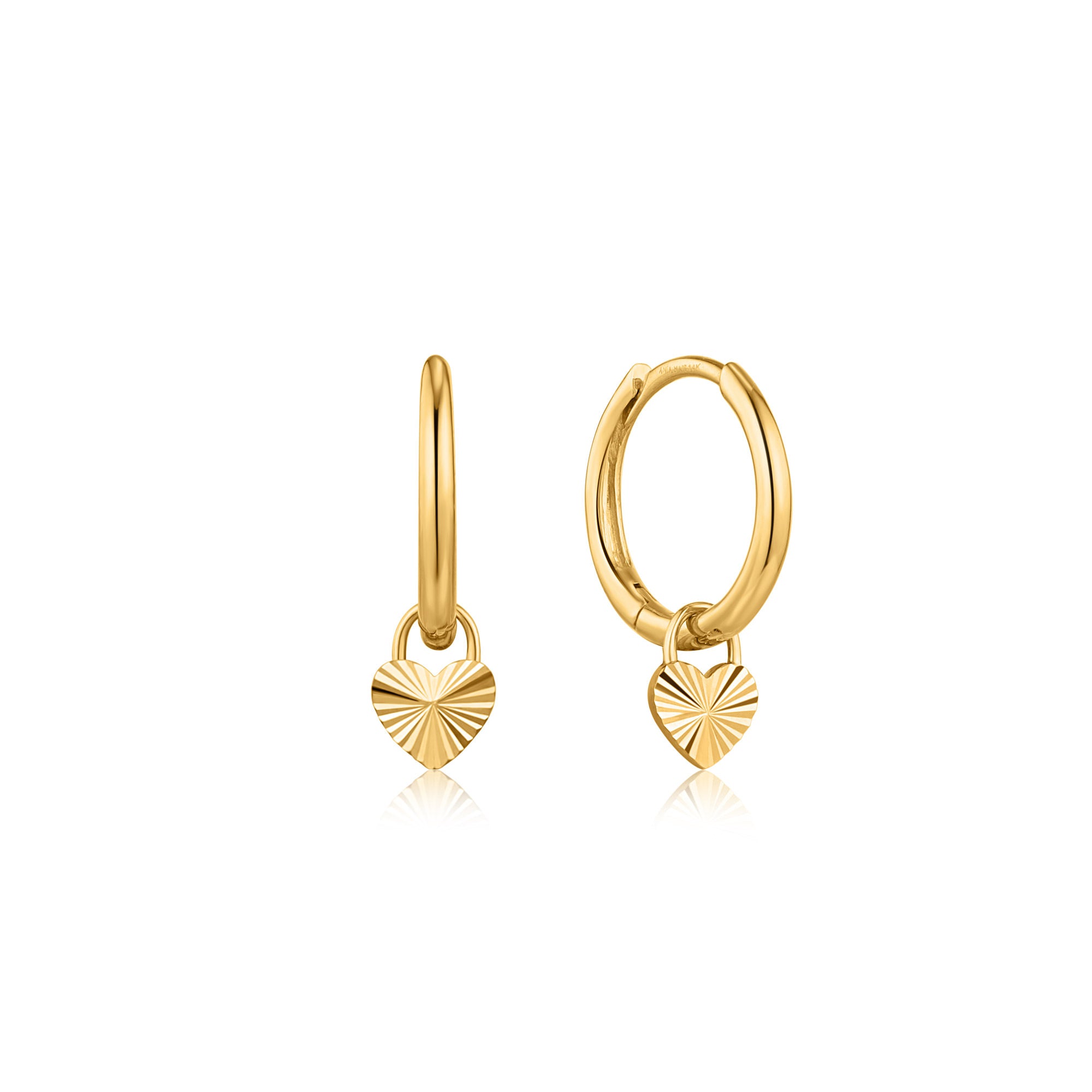Heart Padlock Huggie Hoop Earrings
