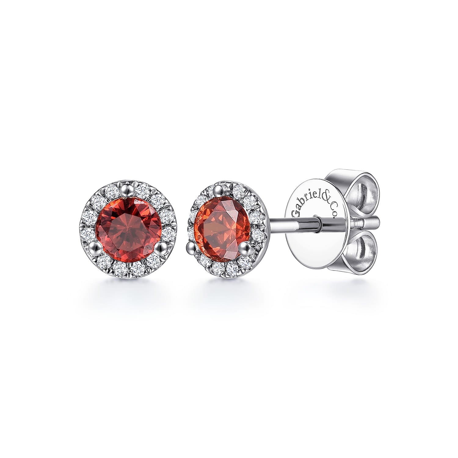 Gabriel & Co. Garnet and Diamond Stud Earrings