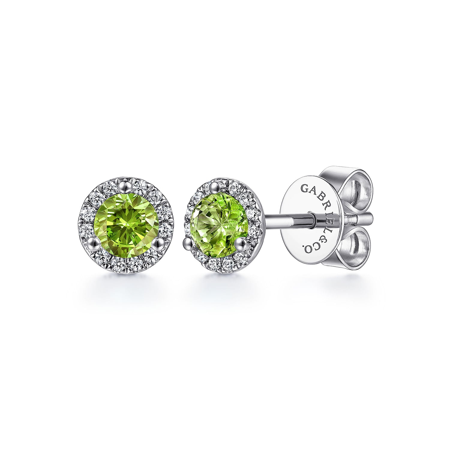 Gabriel & Co. Diamond and Peridot Stud Earrings
