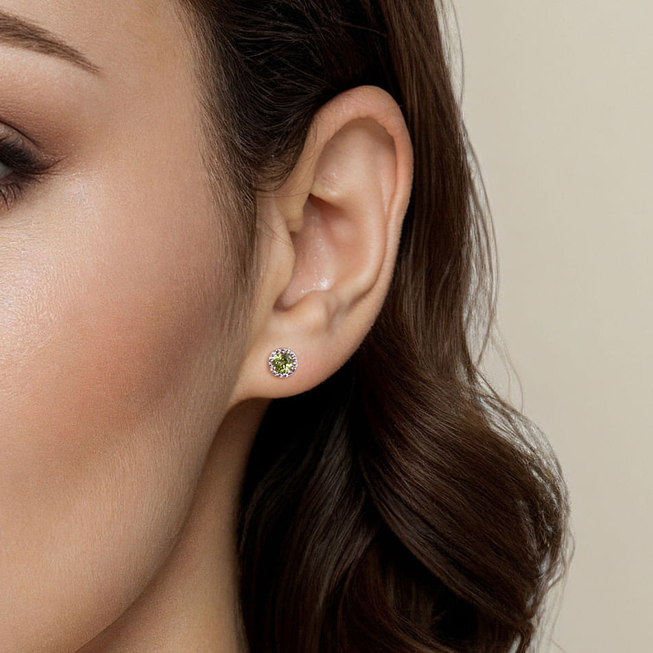 Gabriel & Co. Diamond and Peridot Stud Earrings