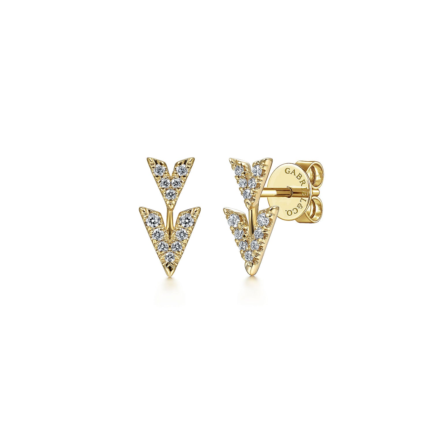 Gabriel & Co. Diamond Chevron Arrow Stud Earrings