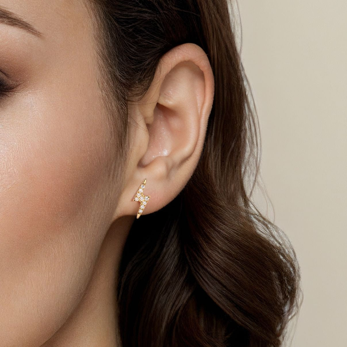 Gabriel & Co. Diamond Lightning Bolt Stud Earrings