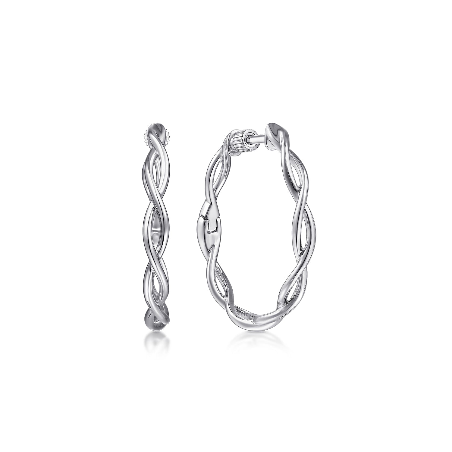 Gabriel & Co. 25mm Twisted Round Classic Hoop Earrings