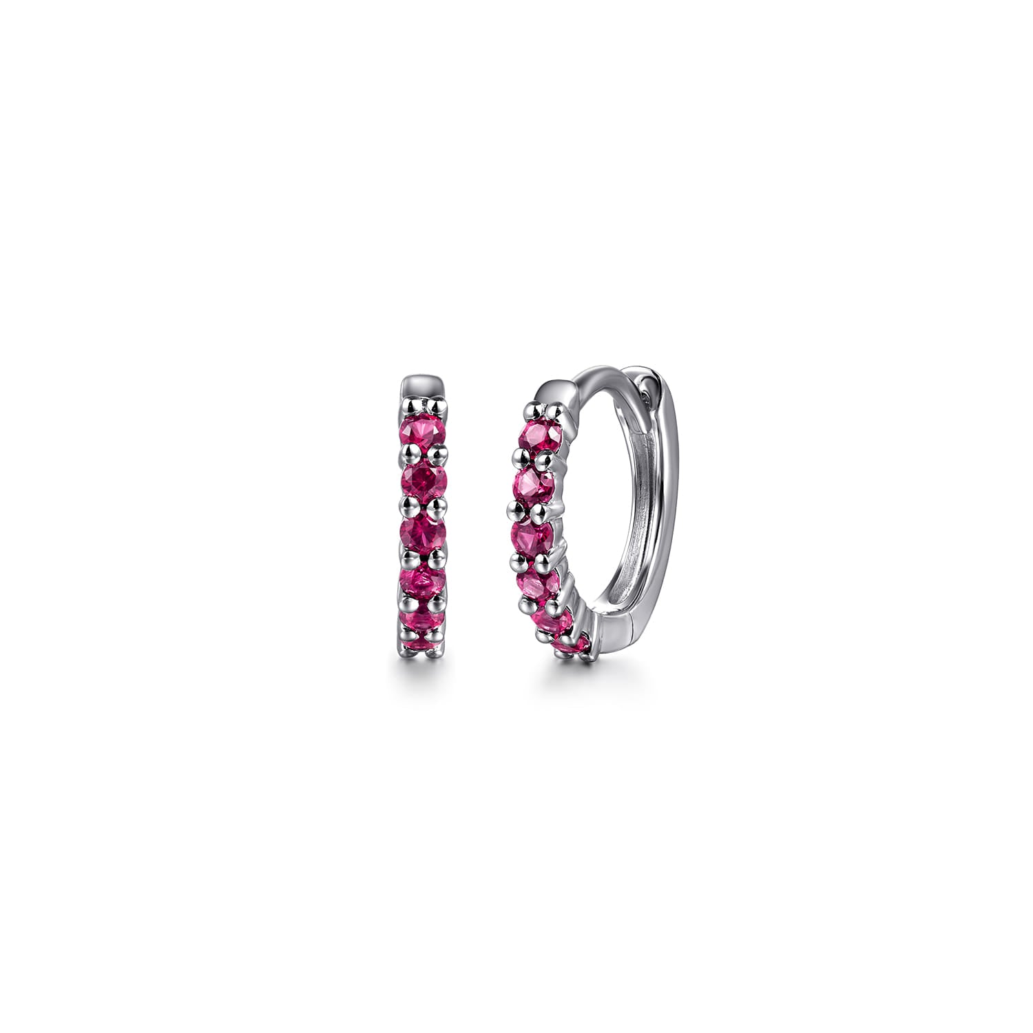 Gabriel & Co. Ruby Huggie Hoop Earrings