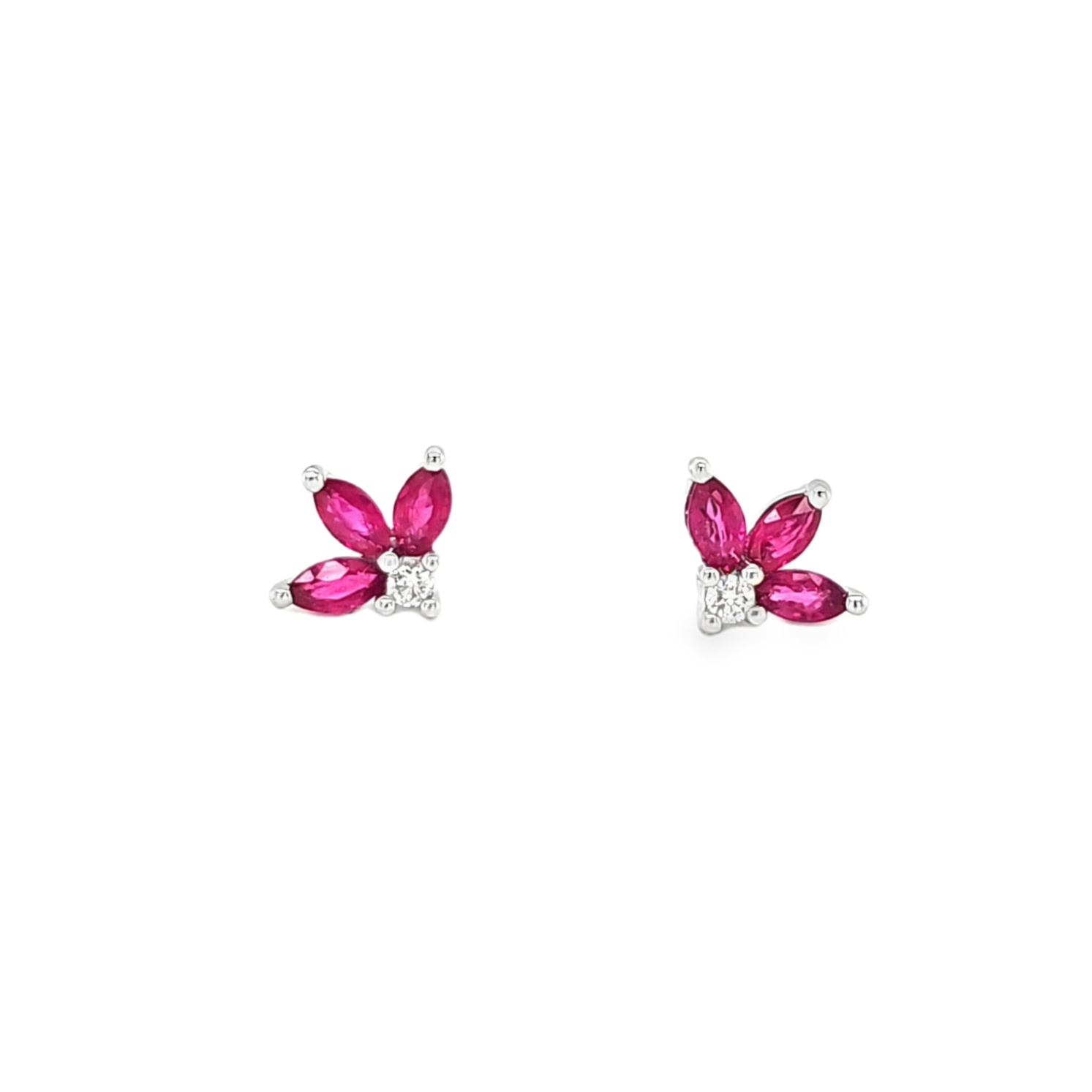 Ruby and Diamond Stud Earrings
