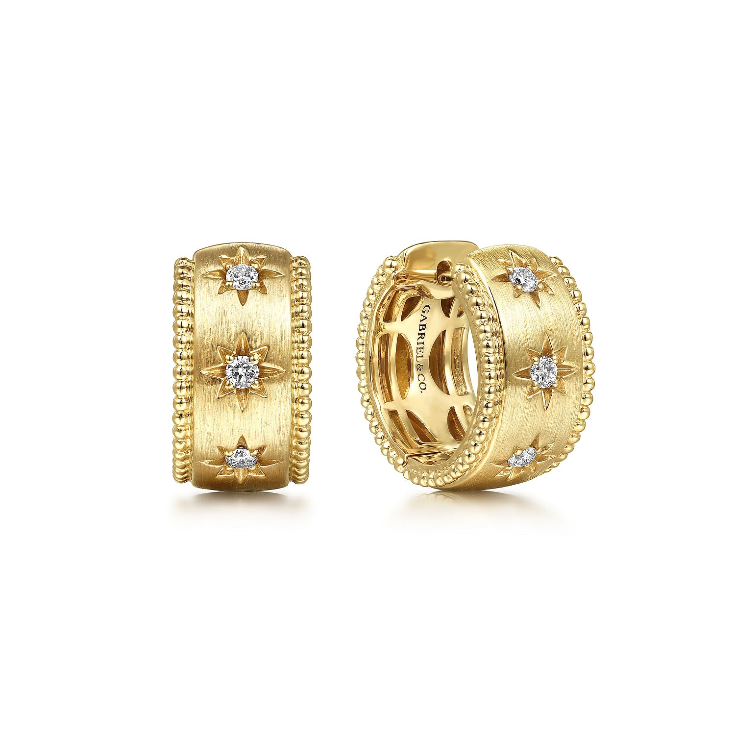 Gabriel & Co. Bujukan Diamond Huggie Hoop Earrings