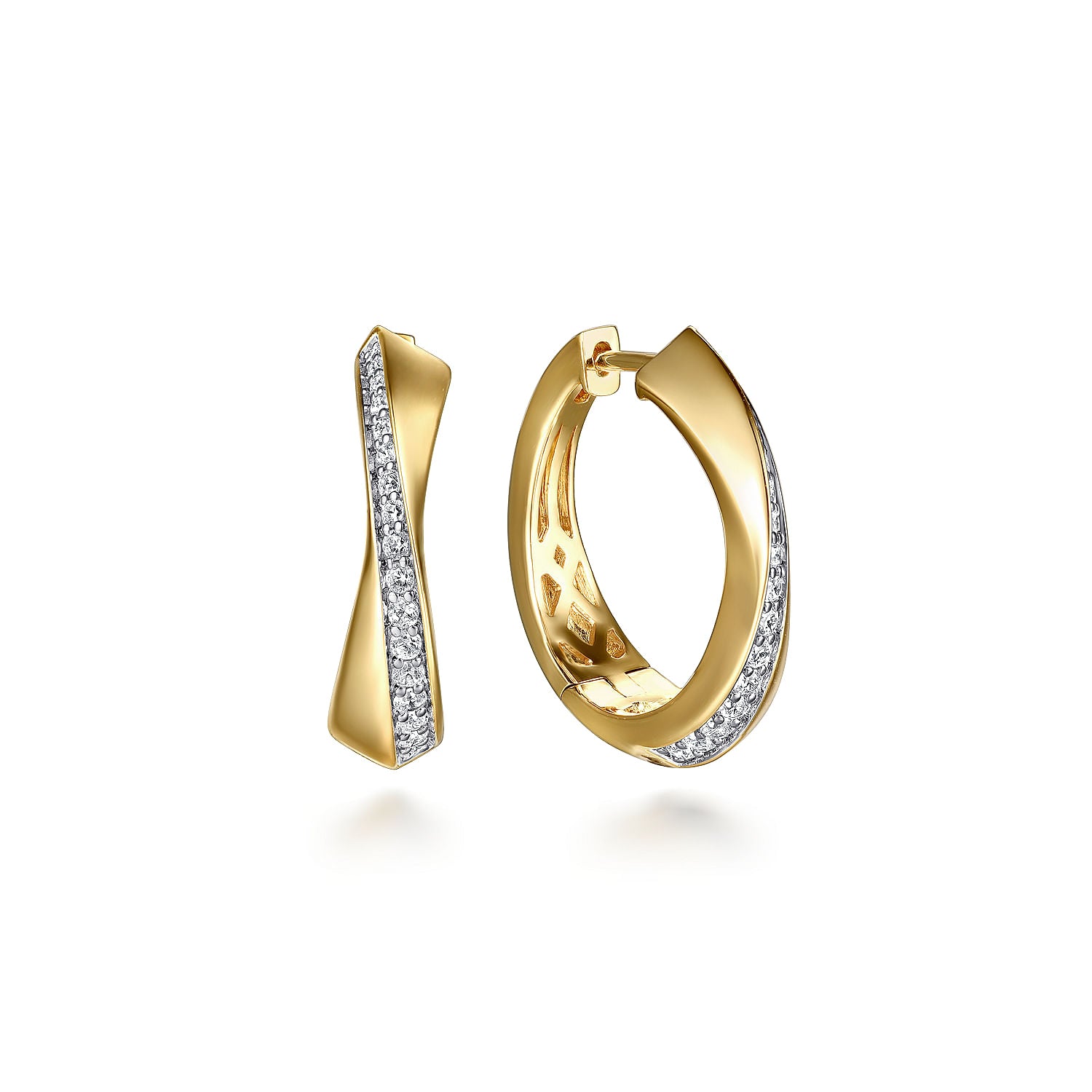 Gabriel & Co. Diamond Intricate Hoop Earrings