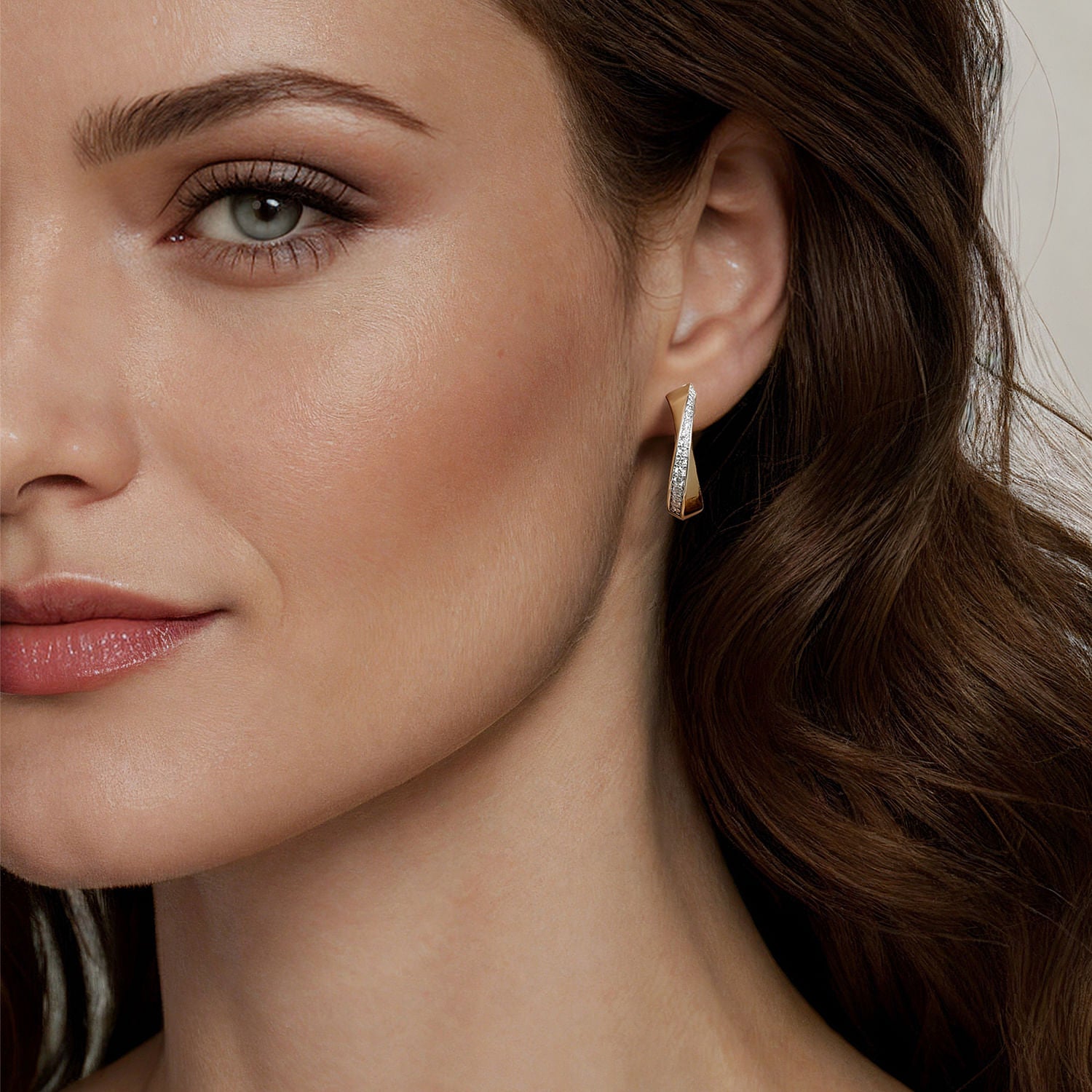 Gabriel & Co. Diamond Intricate Hoop Earrings