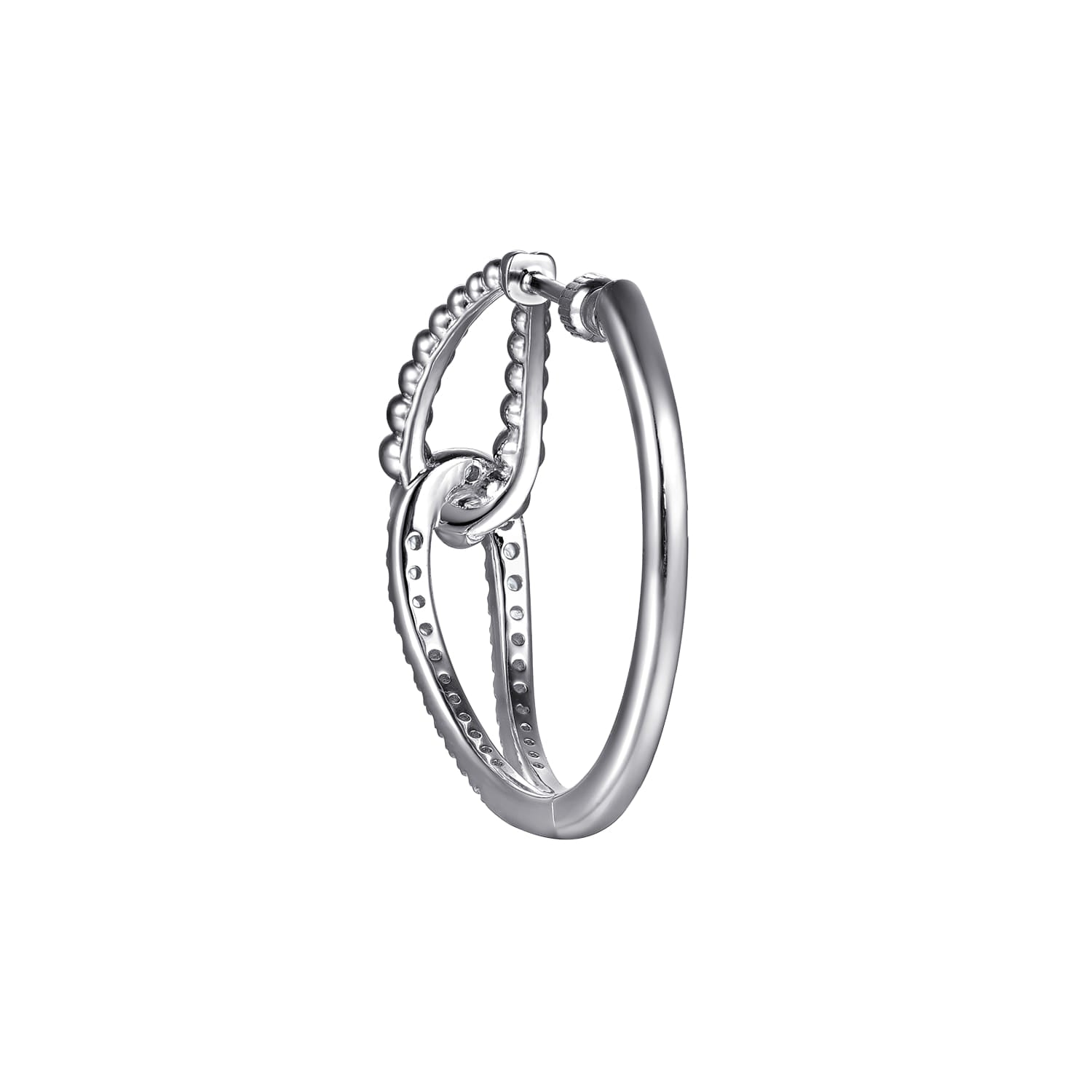 Gabriel & Co. 30mm Bujukan and White Sapphire Interlocking Hoop Earrings